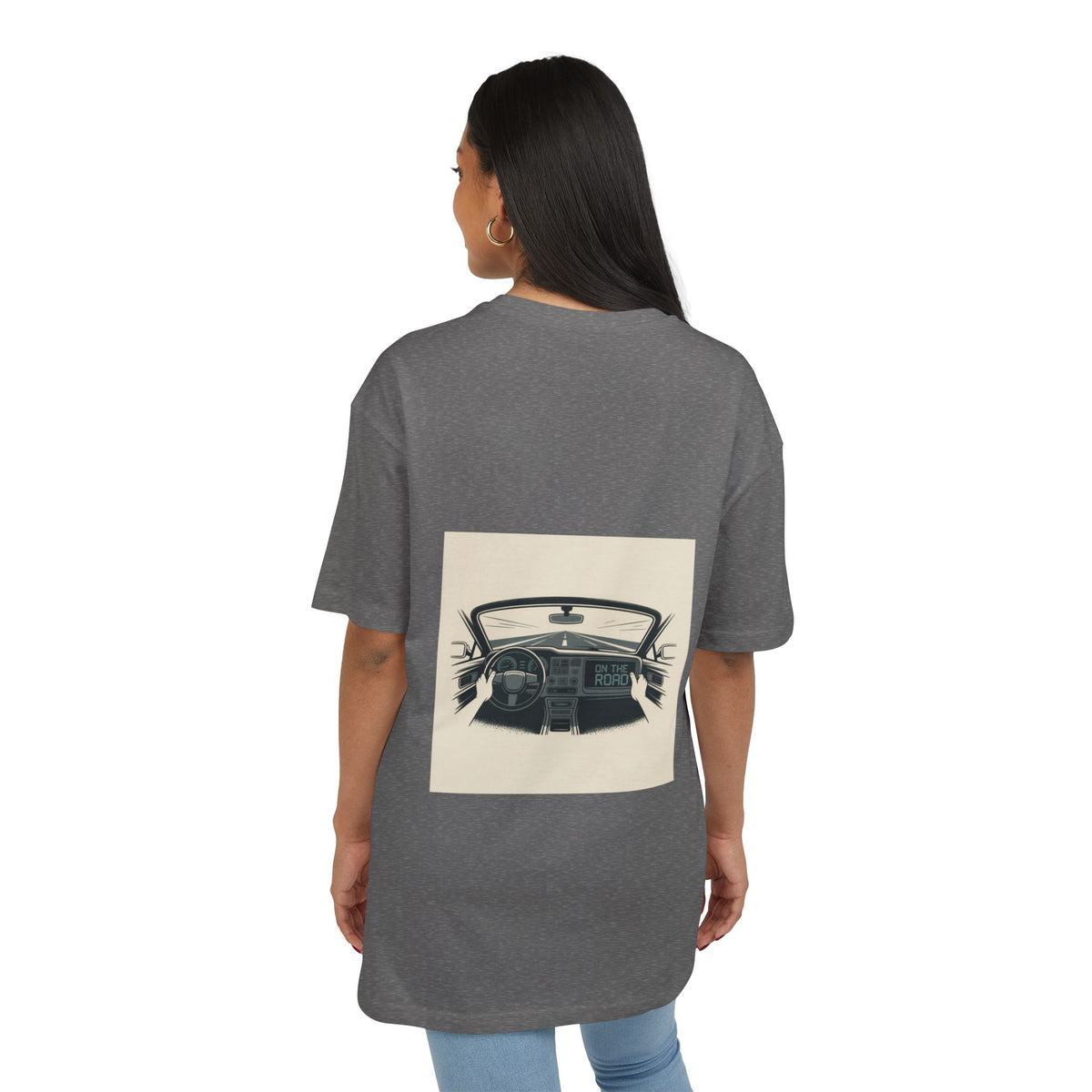 RidewithChuck Vintage Car Unisex Heavy Oversize Tee - Ride Smart, Enjoy the Road