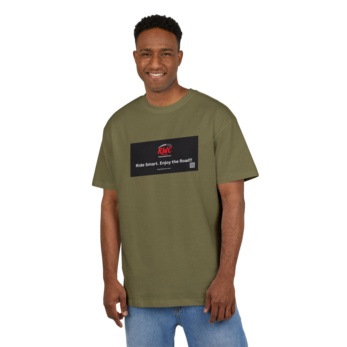 RidewithChuck Vintage Car Unisex Heavy Oversize Tee - Ride Smart, Enjoy the Road