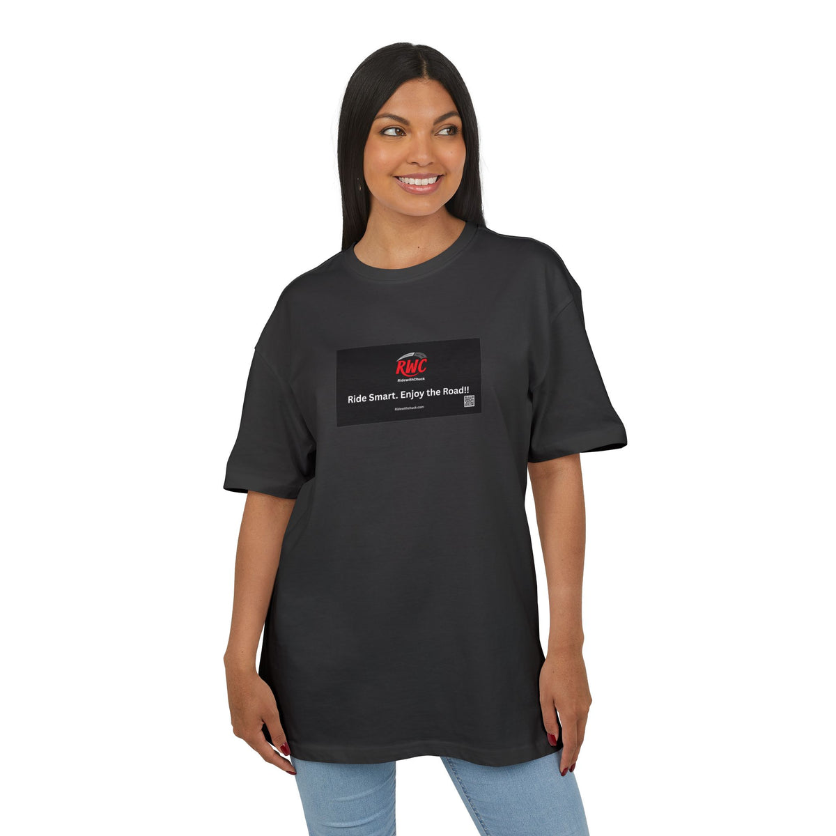 RidewithChuck Vintage Car Unisex Heavy Oversize Tee - Ride Smart, Enjoy the Road