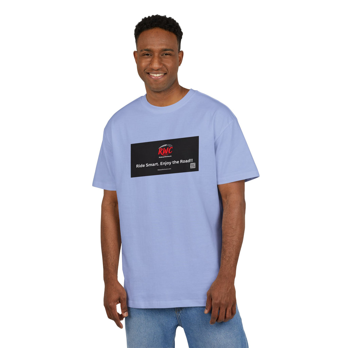 RidewithChuck Vintage Car Unisex Heavy Oversize Tee - Ride Smart, Enjoy the Road