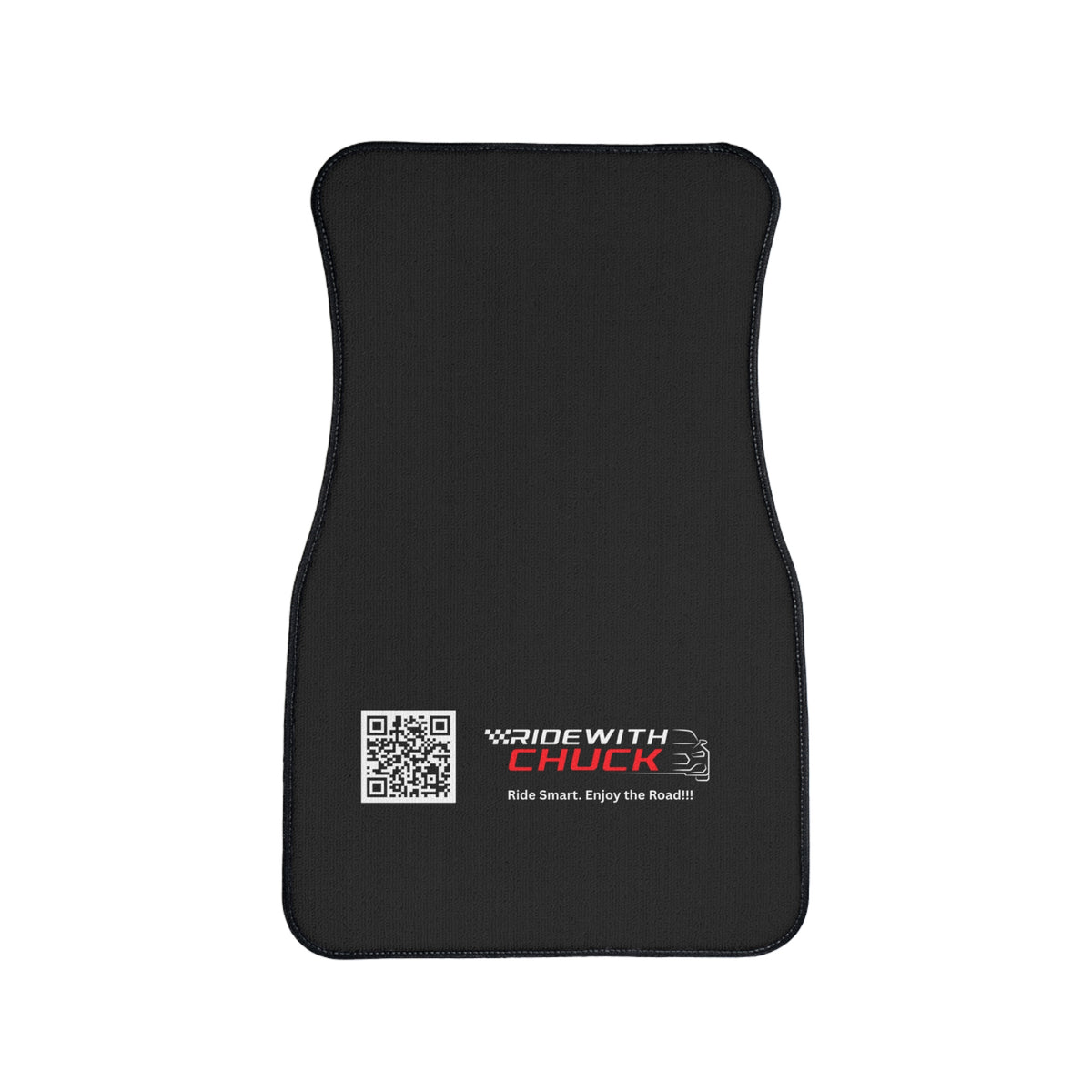 RidewithChuck Car Floor Mat with Motivational Text, Automotive Accessories, Ride Smart, Feel Good Interior Decor, Customizable Mats, Car Decor