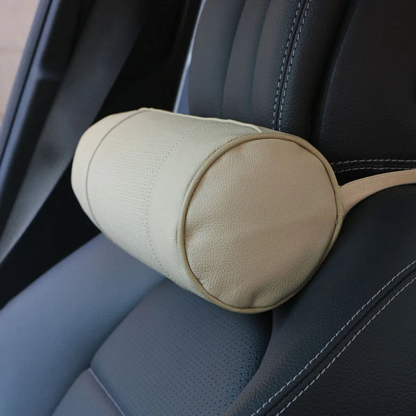 Premium Memory Foam Leather Car Neck Pillow – Cervical Support Headrest Cushion