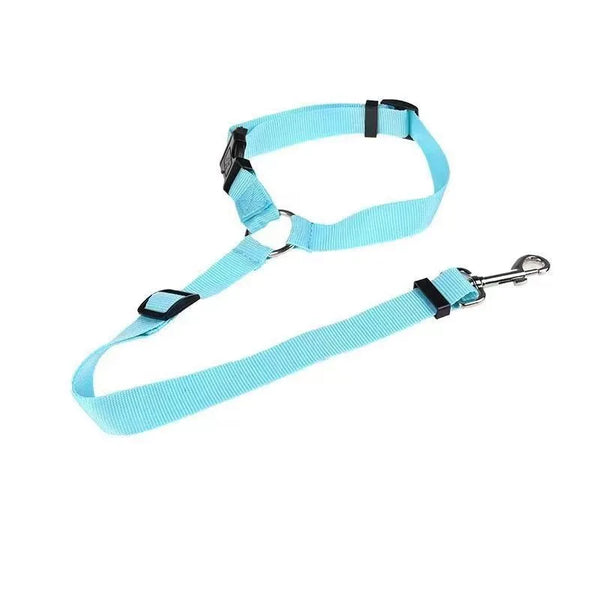2-in-1 Pet Car Seat Belt & Leash – Adjustable Nylon Dog Safety Harness