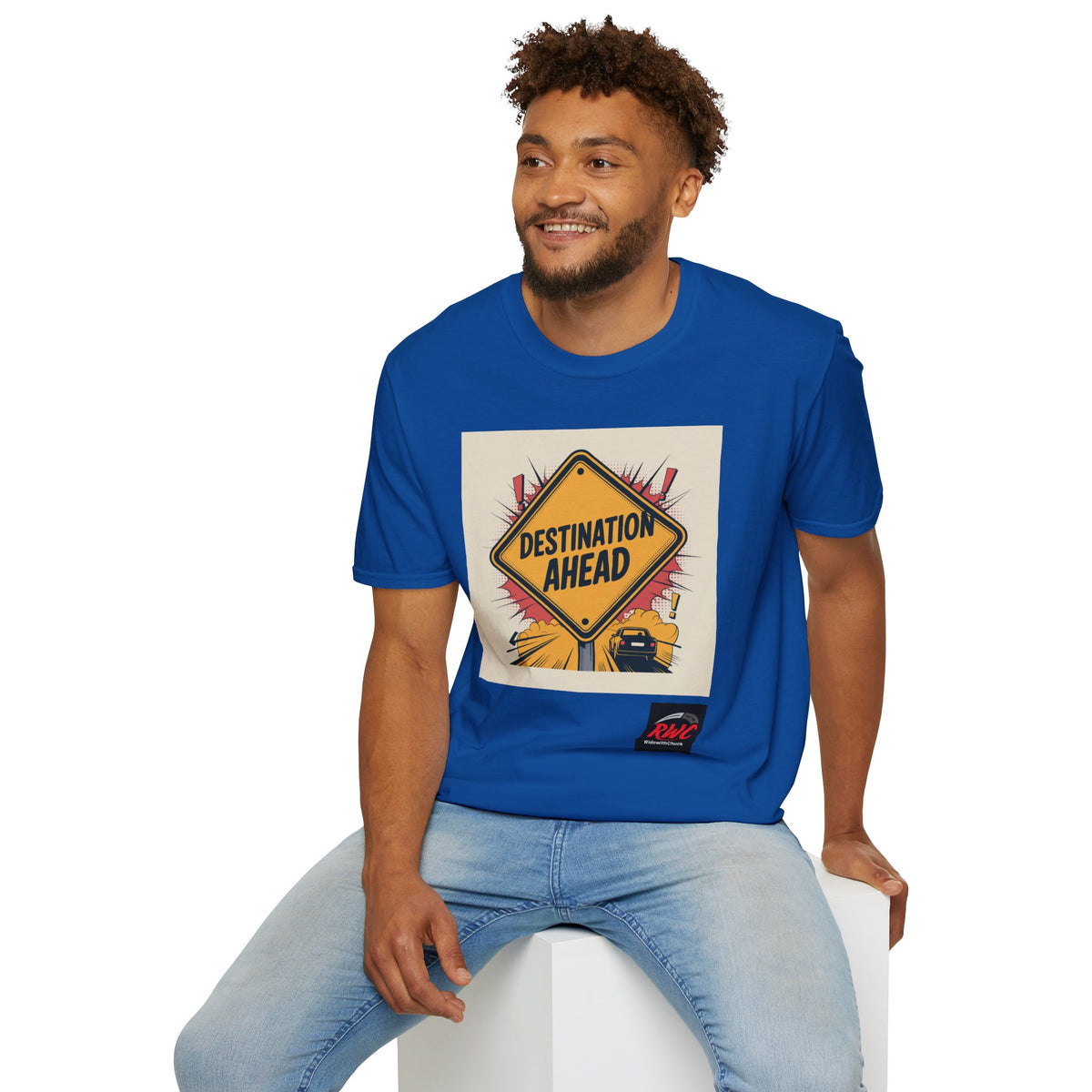 RidewithChuck Destination Ahead Comfort Graphic Unisex T-Shirt