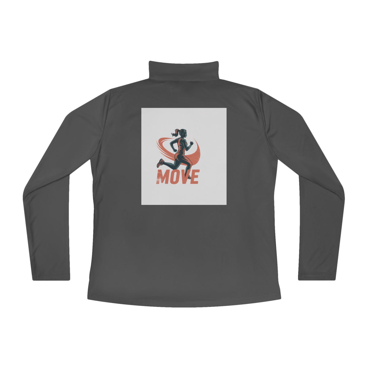RidewithChuck Active Ladies Quarter-Zip Pullover - "MOVE" Design for Fitness Enthusiasts