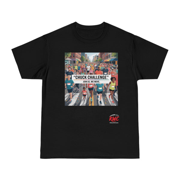 RidewithChuck Motivational Fitness T-Shirt: ChuckChallenge Edition