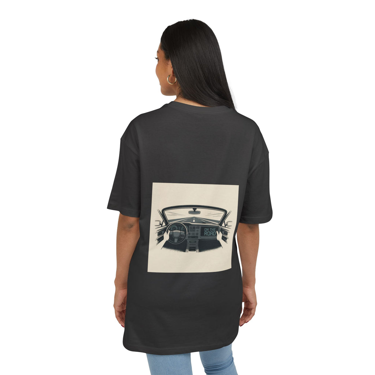 RidewithChuck Vintage Car Unisex Heavy Oversize Tee - Ride Smart, Enjoy the Road