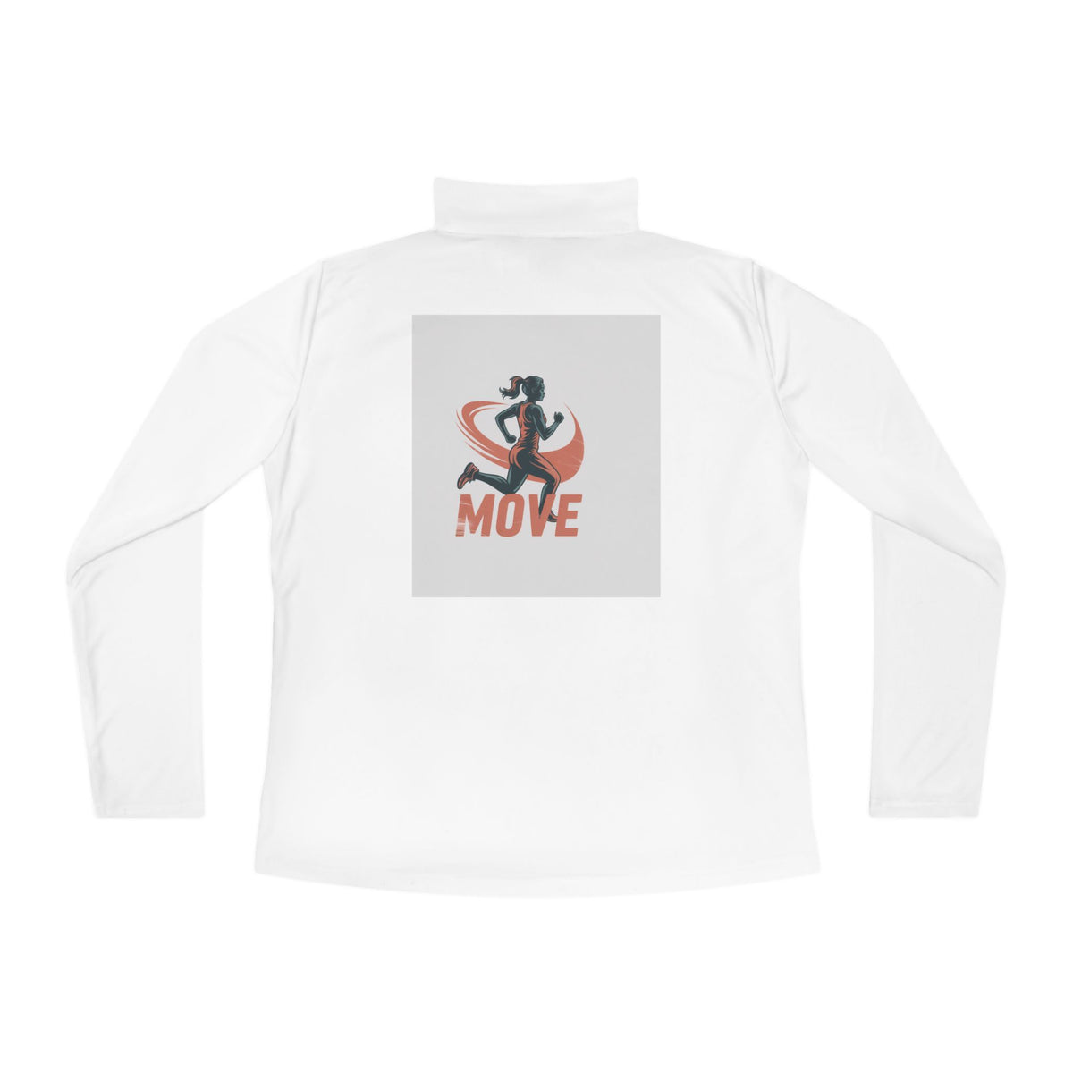 RidewithChuck Active Ladies Quarter-Zip Pullover - "MOVE" Design for Fitness Enthusiasts