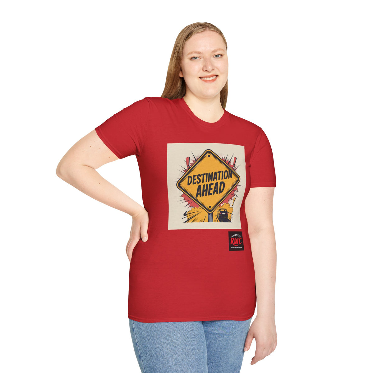 RidewithChuck Destination Ahead Comfort Graphic Unisex T-Shirt