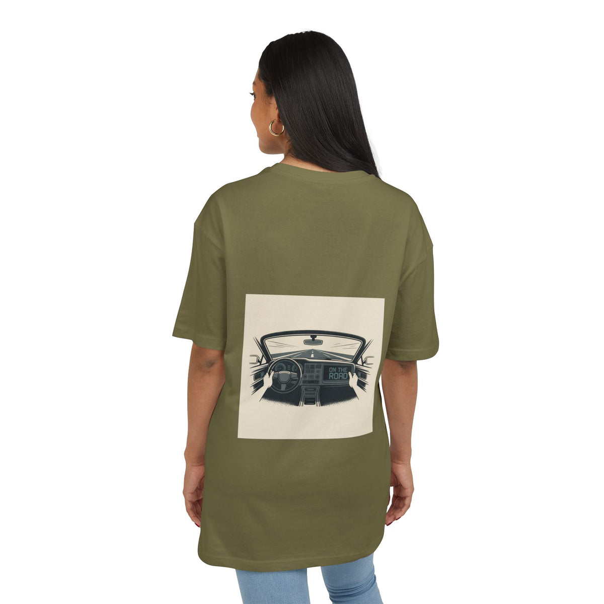 RidewithChuck Vintage Car Unisex Heavy Oversize Tee - Ride Smart, Enjoy the Road