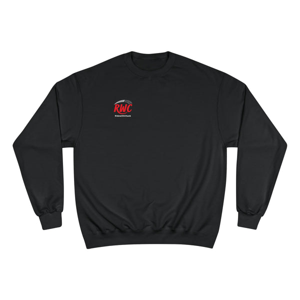 RidewithChuck Vintage Car Interior Champion Sweatshirt – Classic Steering Wheel Crewneck