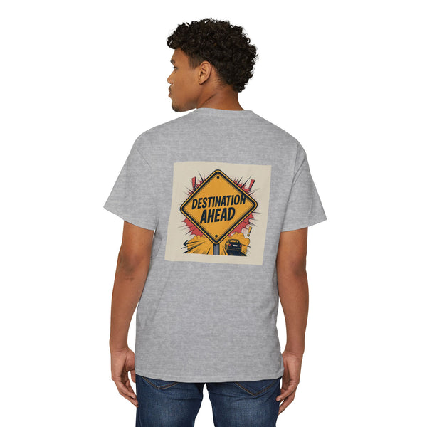 RidewithChuck Destination Ahead Pocket Tee - Unisex Heavy Cotton T-Shirt
