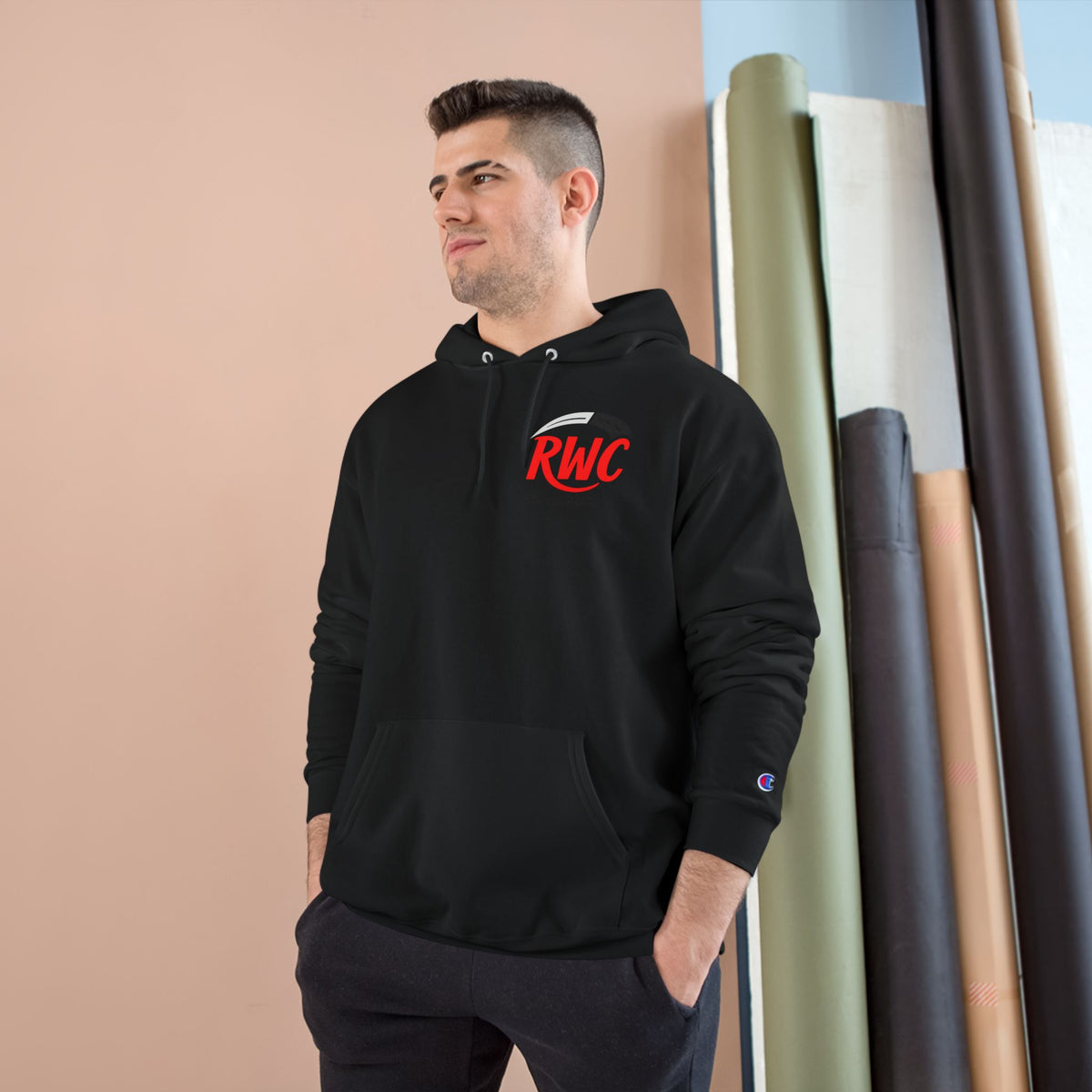 Champion Hoodie - RidewithChuck, Cozy Streetwear, Perfect for Car Enthusiasts, Gift for Him, Everyday Comfort