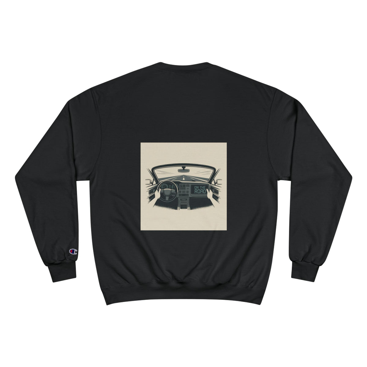 RidewithChuck Vintage Car Interior Champion Sweatshirt – Classic Steering Wheel Crewneck