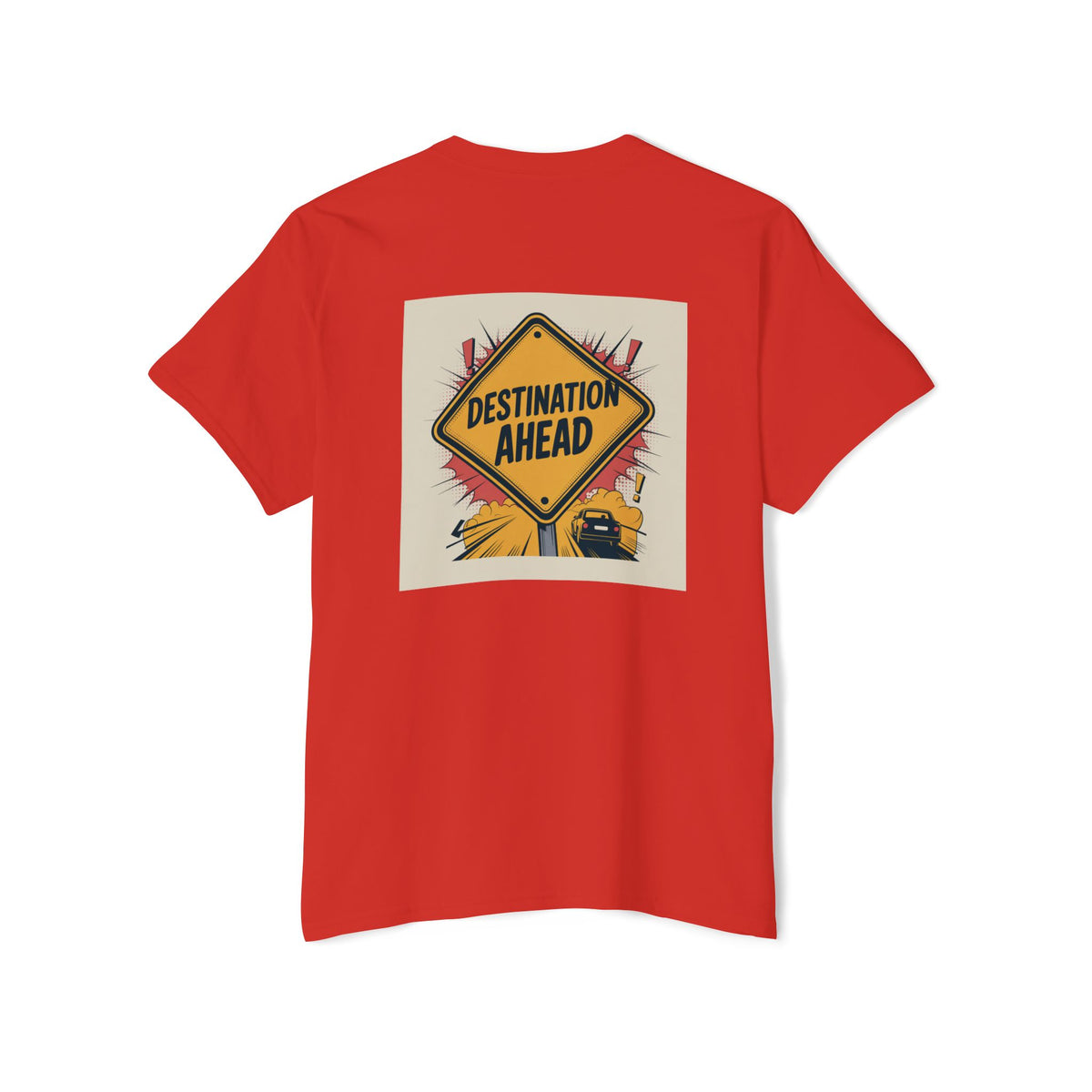 RidewithChuck Destination Ahead Pocket Tee - Unisex Heavy Cotton T-Shirt