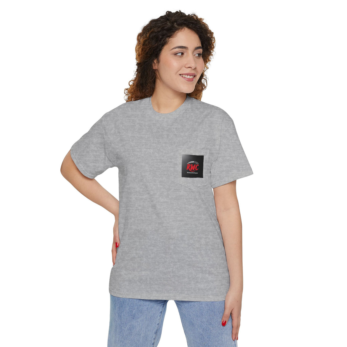 RidewithChuck Destination Ahead Pocket Tee - Unisex Heavy Cotton T-Shirt