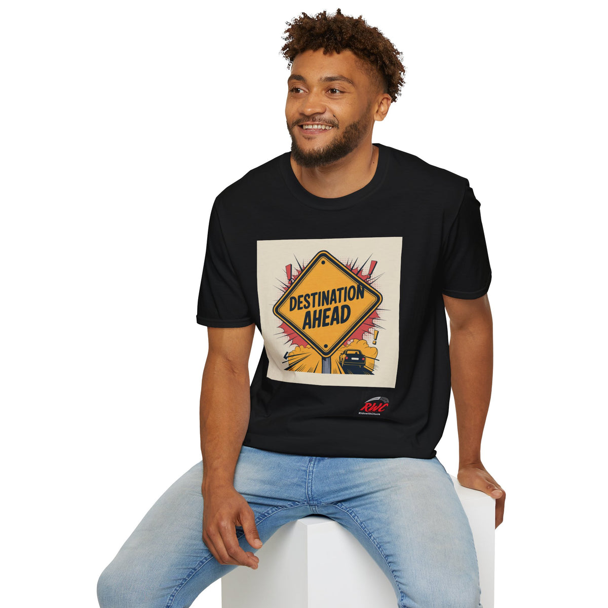 RidewithChuck Destination Ahead Comfort Graphic Unisex T-Shirt
