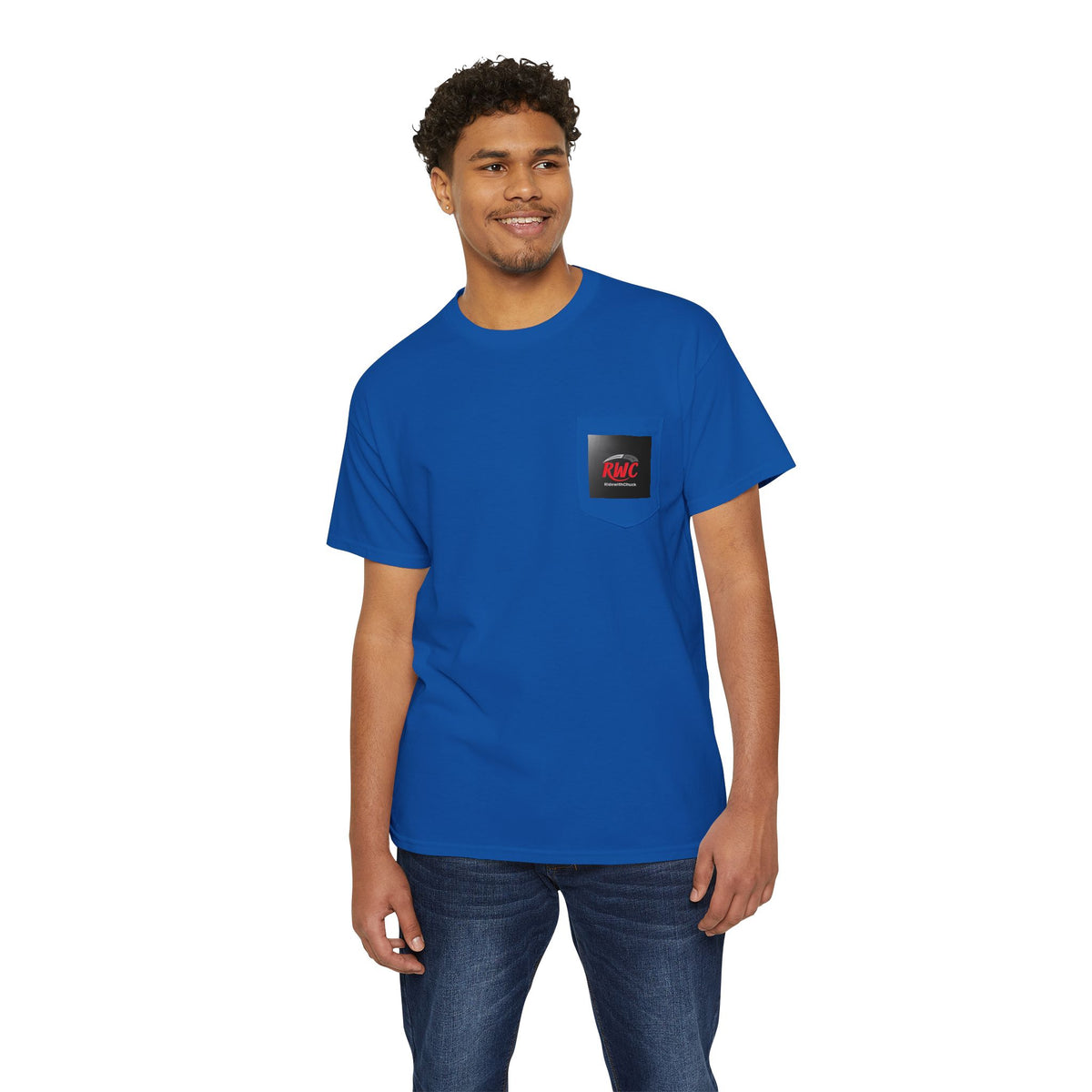 RidewithChuck Destination Ahead Pocket Tee - Unisex Heavy Cotton T-Shirt