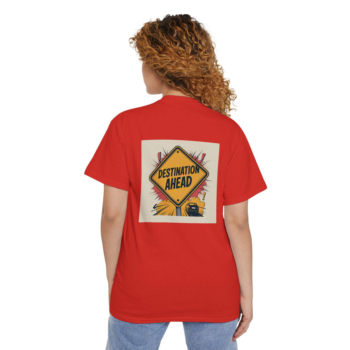 RidewithChuck Destination Ahead Pocket Tee - Unisex Heavy Cotton T-Shirt