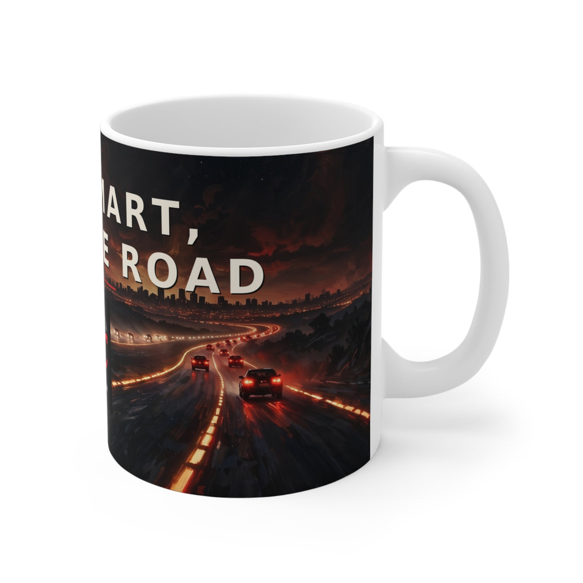 RideWithChuck Night Drive Coffee Mug – "Ride Smart, Enjoy the Road" 11oz