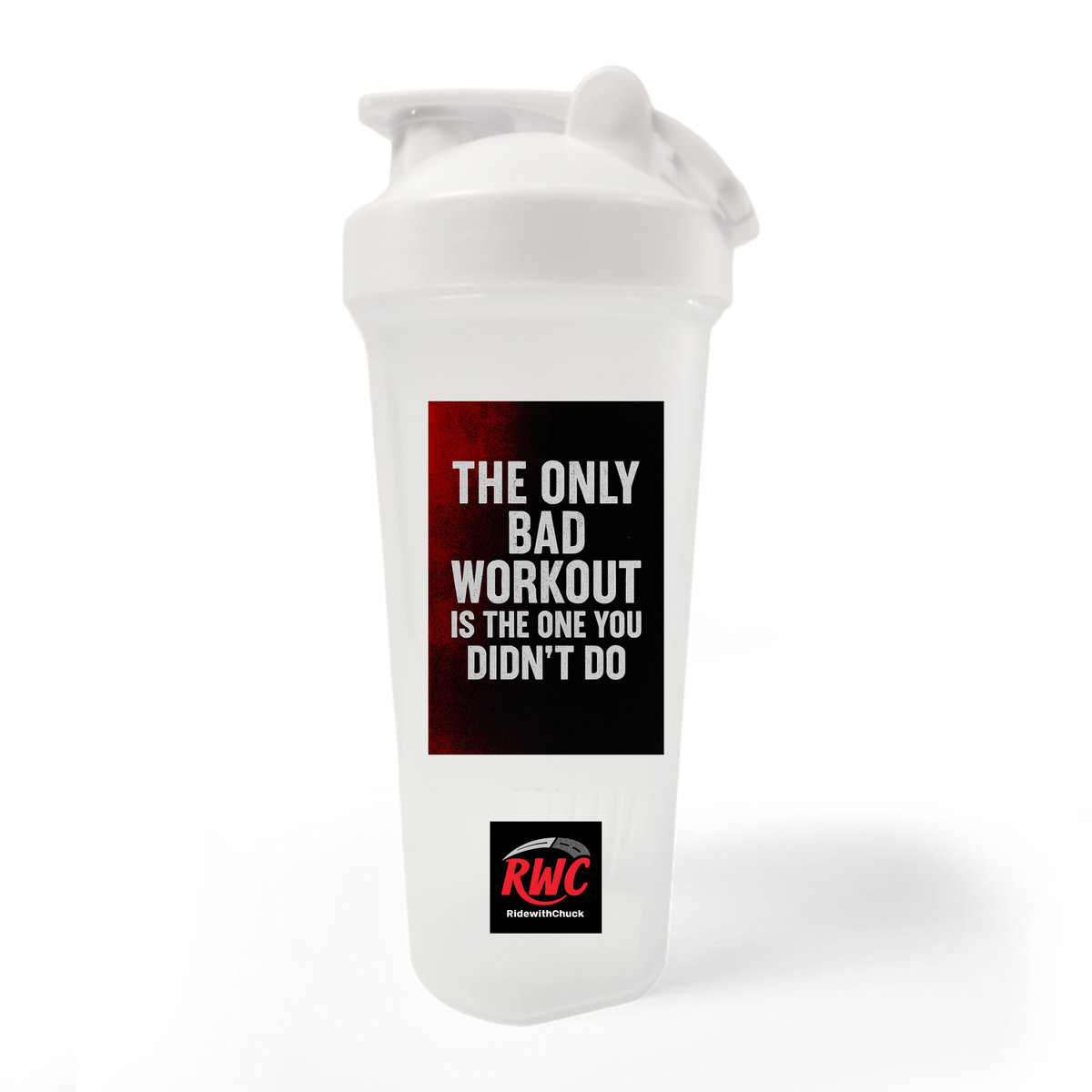 Ridewithchuck Protein Shaker - Motivational Gym Bottle for Fitness Enthusiasts