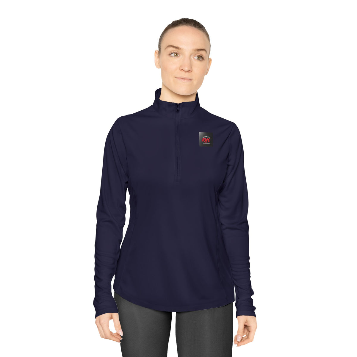 RidewithChuck Active Ladies Quarter-Zip Pullover - "MOVE" Design for Fitness Enthusiasts
