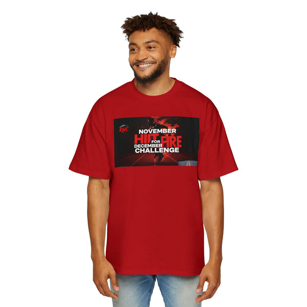 RidewithChuck Men's Heavy Oversized Tee - November Challenge & Destination Ahead