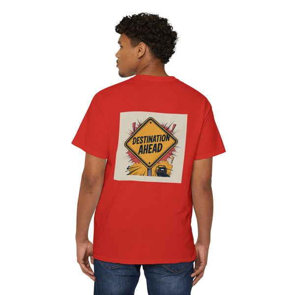 RidewithChuck Destination Ahead Pocket Tee - Unisex Heavy Cotton T-Shirt