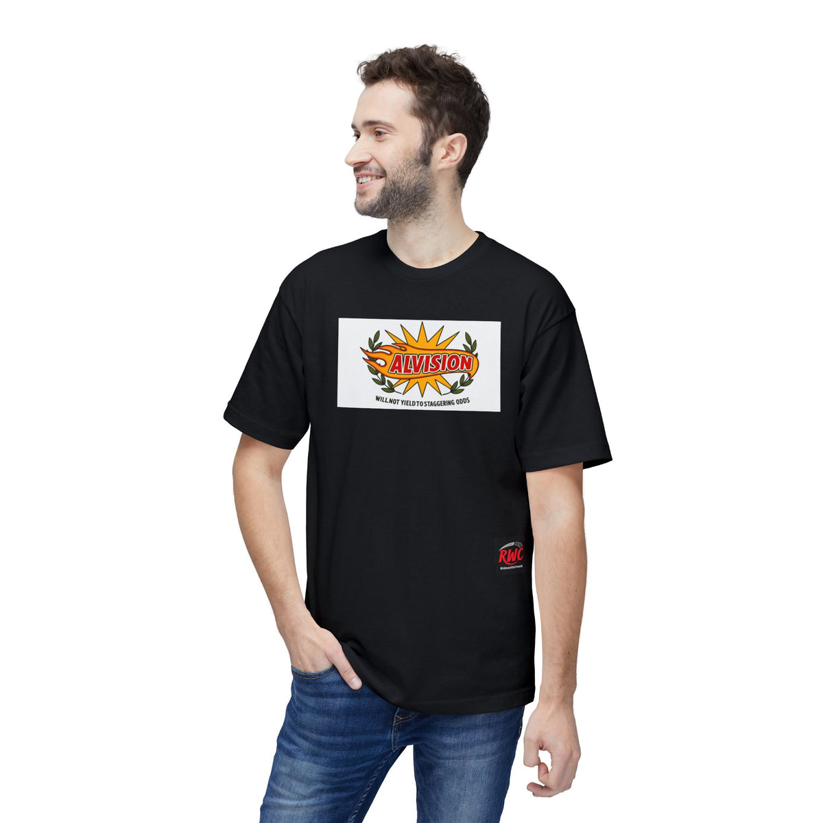 RidewithChuck Alvision T-Shirt — Colorful Ghanaian Regional Map Tee (Back)