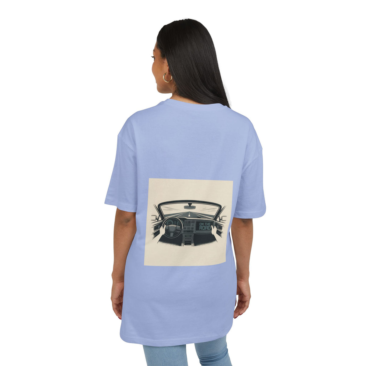 RidewithChuck Vintage Car Unisex Heavy Oversize Tee - Ride Smart, Enjoy the Road