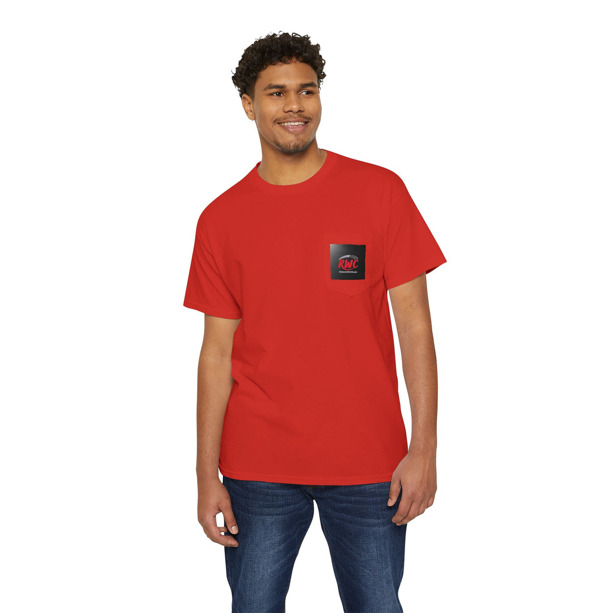 RidewithChuck Destination Ahead Pocket Tee - Unisex Heavy Cotton T-Shirt