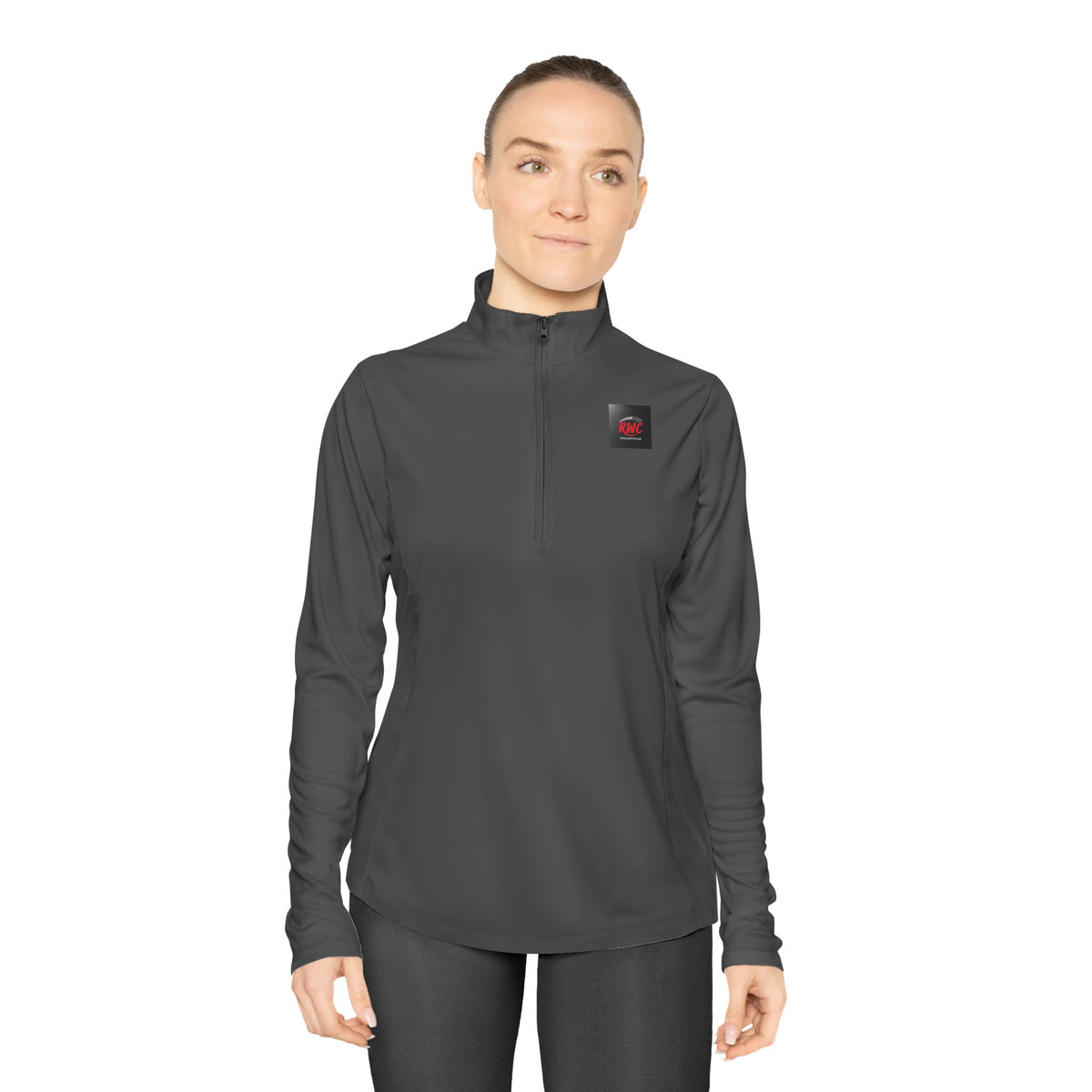 RidewithChuck Active Ladies Quarter-Zip Pullover - "MOVE" Design for Fitness Enthusiasts