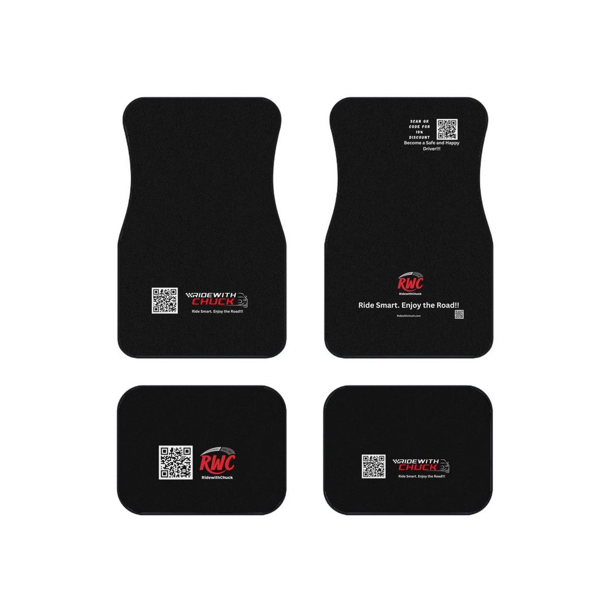 Stylish Auto Floor Mats for Car Enthusiasts, Ride with Chuck, Set of 4, Custom Vehicle Accessories, Perfect Gift for Drivers