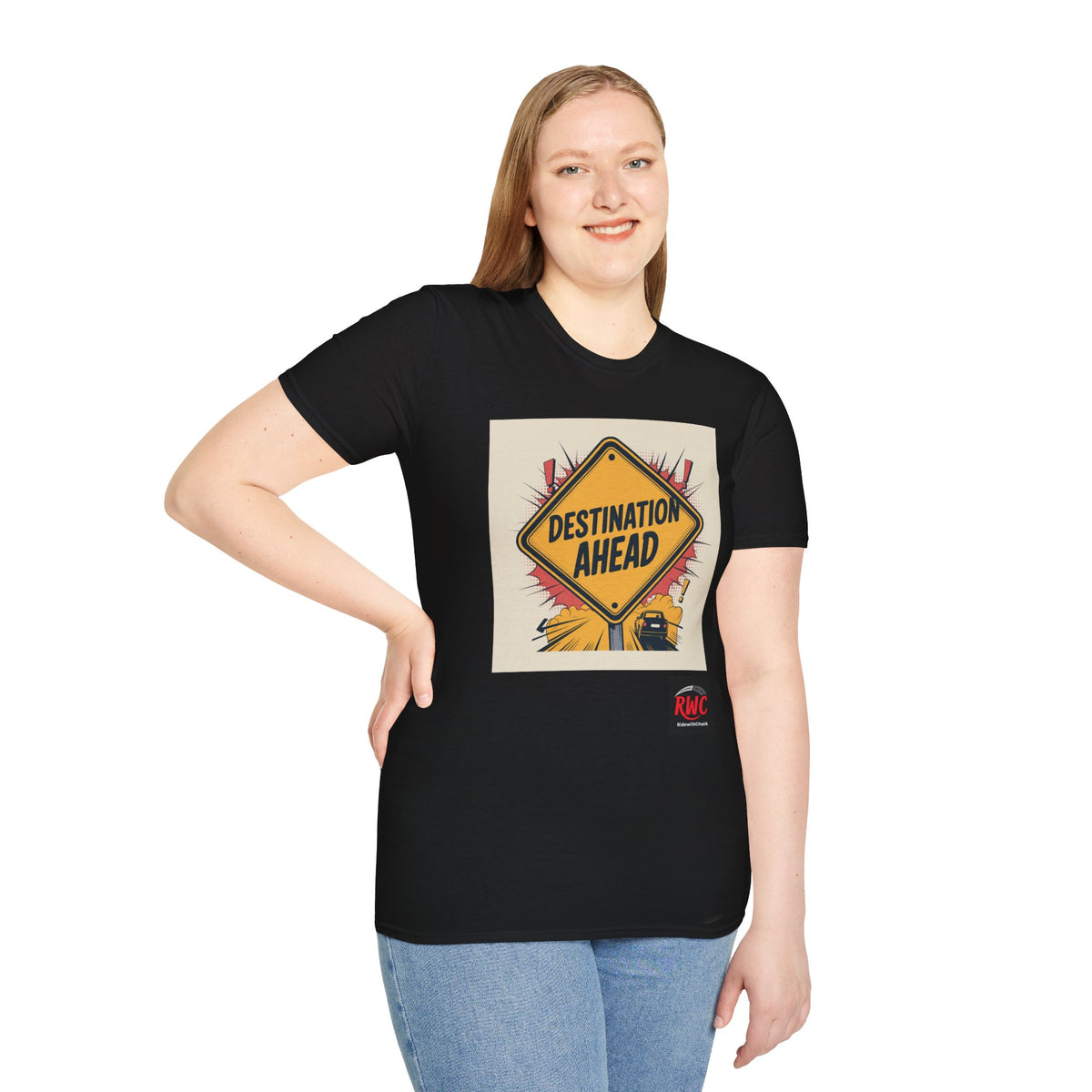 RidewithChuck Destination Ahead Comfort Graphic Unisex T-Shirt
