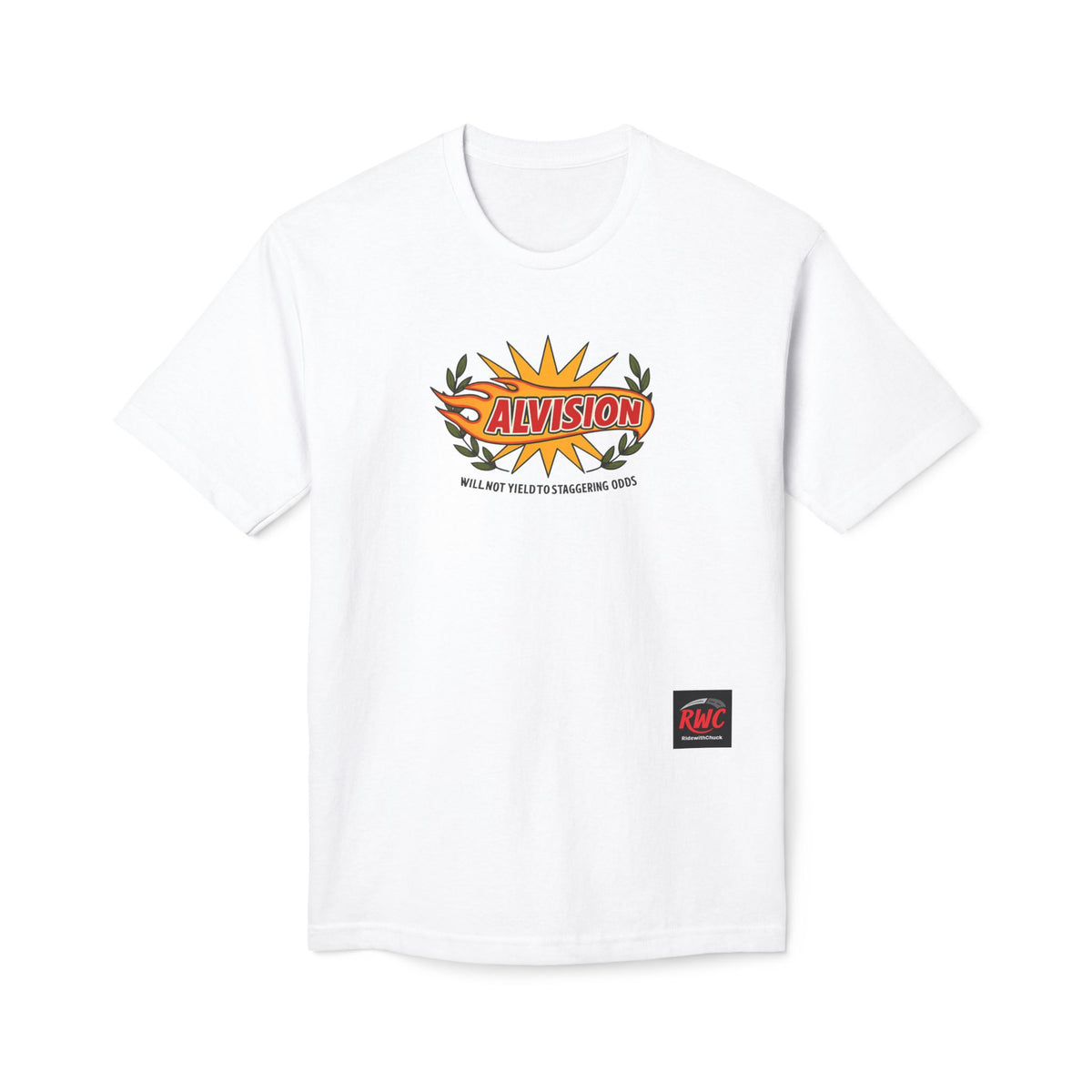 RidewithChuck Alvision T-Shirt — Colorful Ghanaian Regional Map Tee (Back)