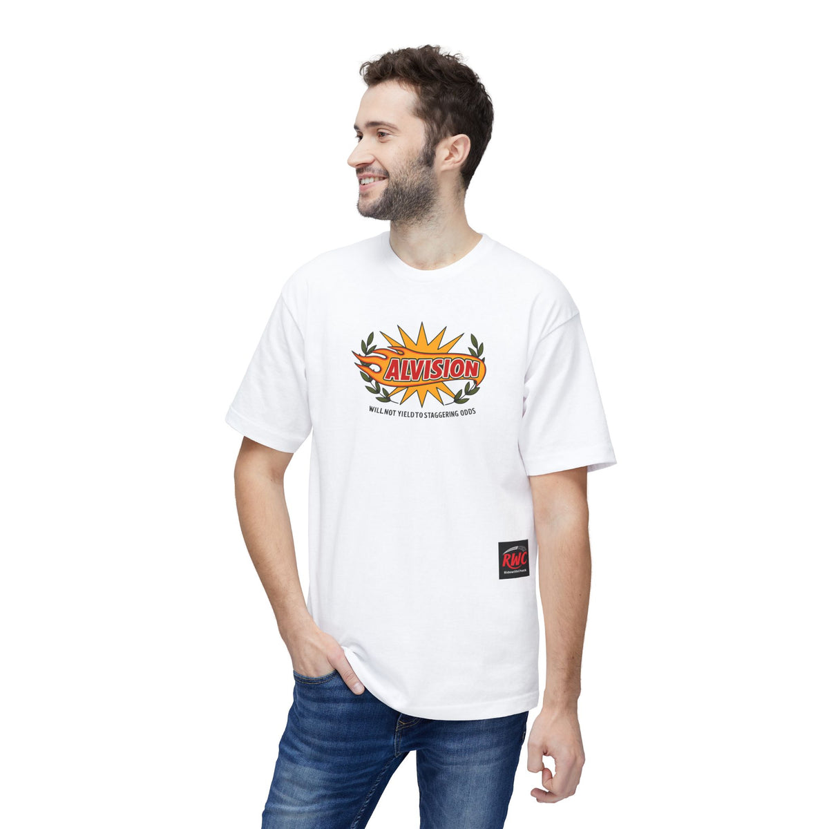 RidewithChuck Alvision T-Shirt — Colorful Ghanaian Regional Map Tee (Back)