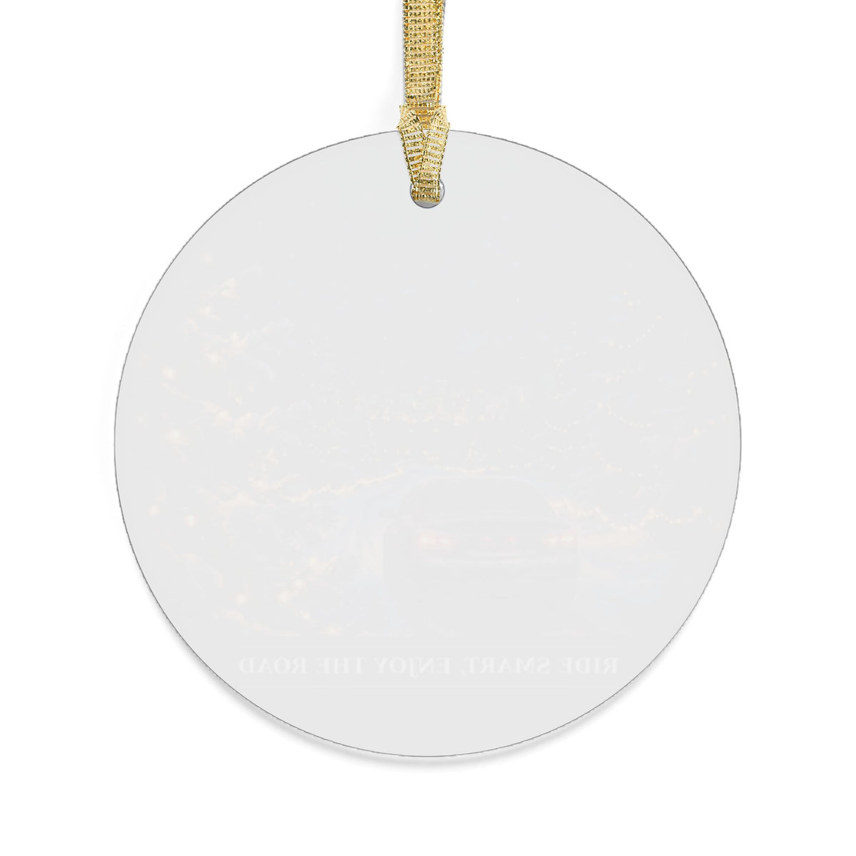 RideWithChuck Christmas Ornament – Winter Night Drive, Red Car