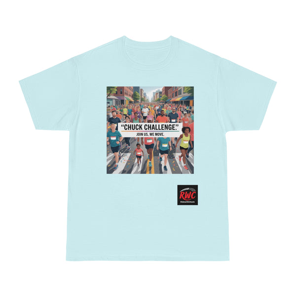 RidewithChuck Motivational Fitness T-Shirt: ChuckChallenge Edition