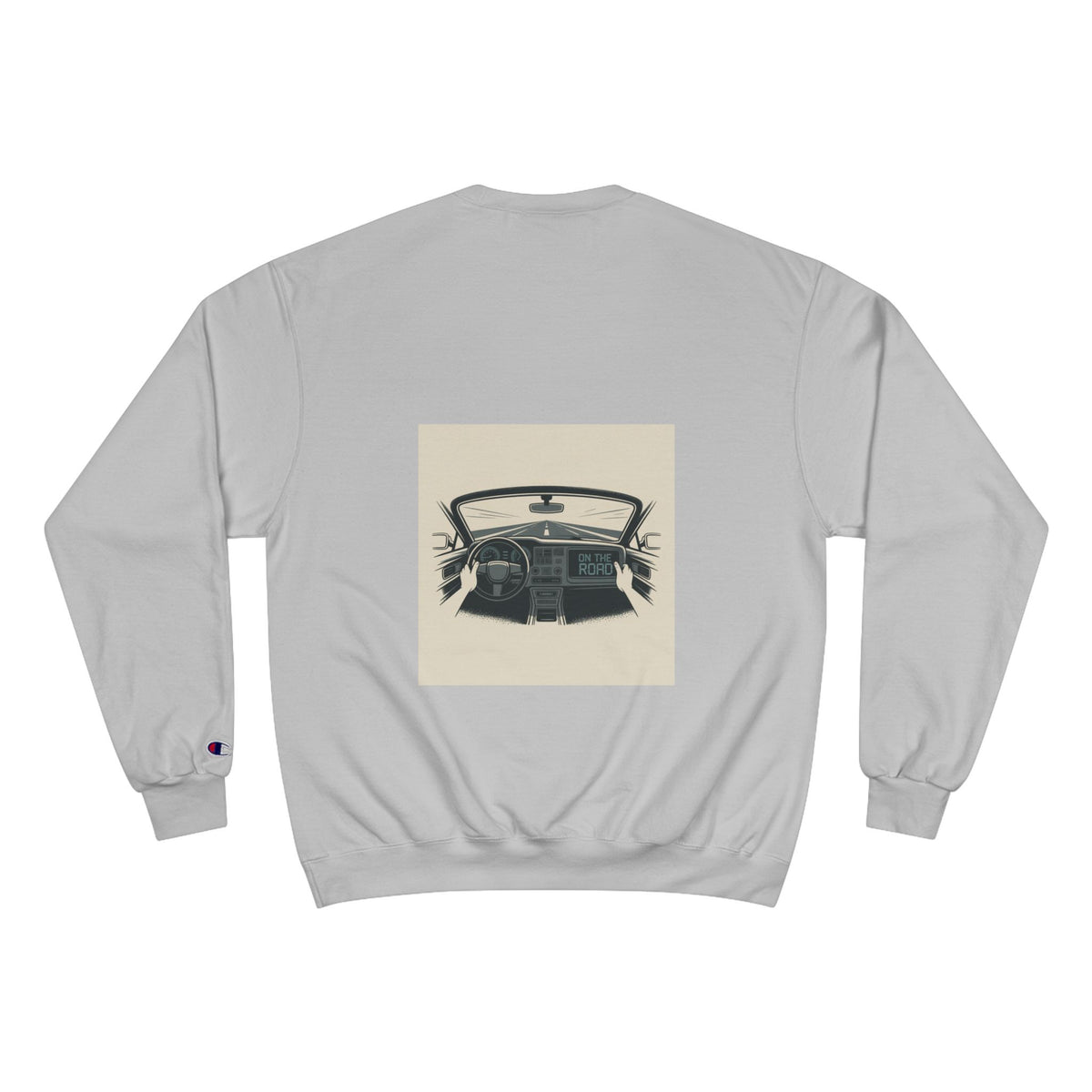RidewithChuck Vintage Car Interior Champion Sweatshirt – Classic Steering Wheel Crewneck