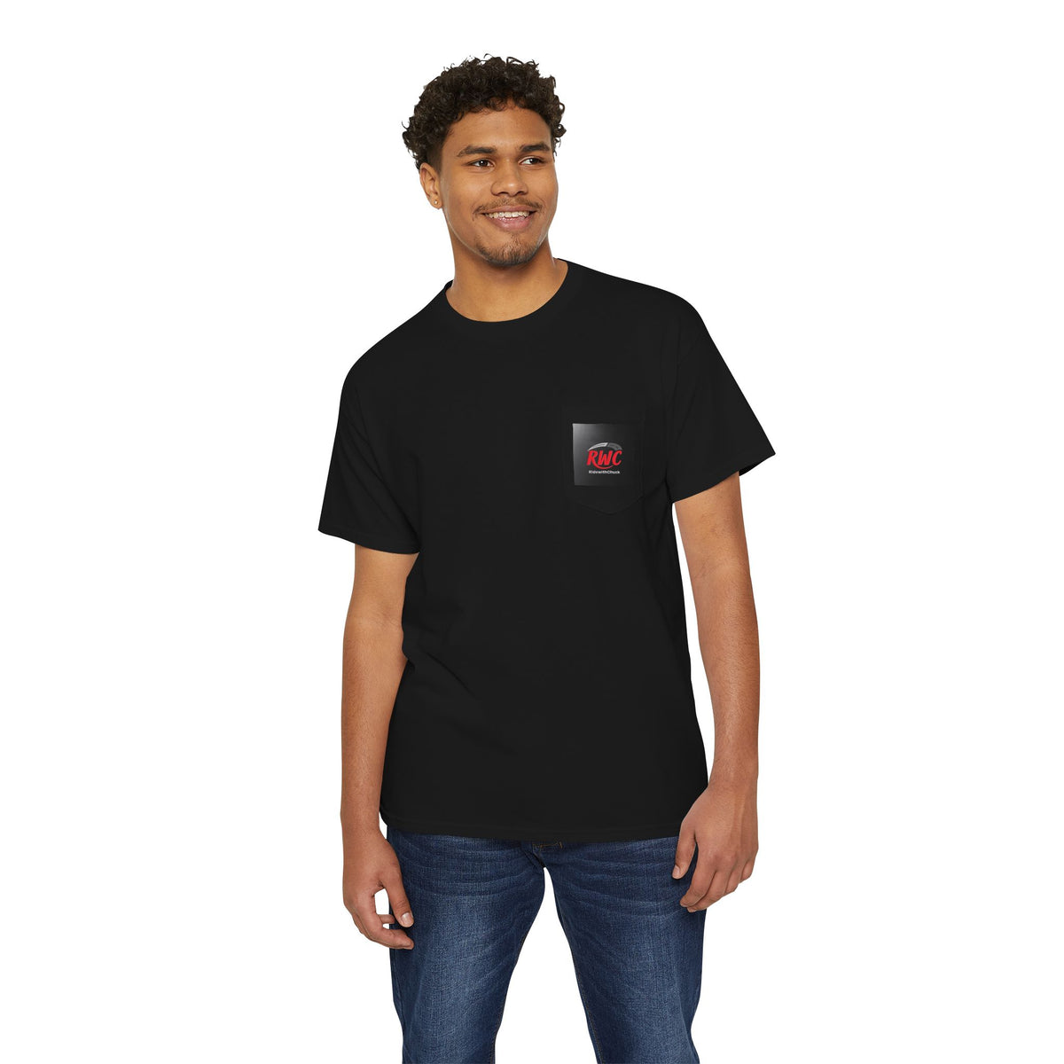 RidewithChuck Destination Ahead Pocket Tee - Unisex Heavy Cotton T-Shirt