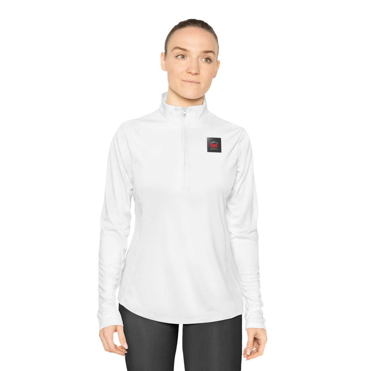 RidewithChuck Active Ladies Quarter-Zip Pullover - "MOVE" Design for Fitness Enthusiasts