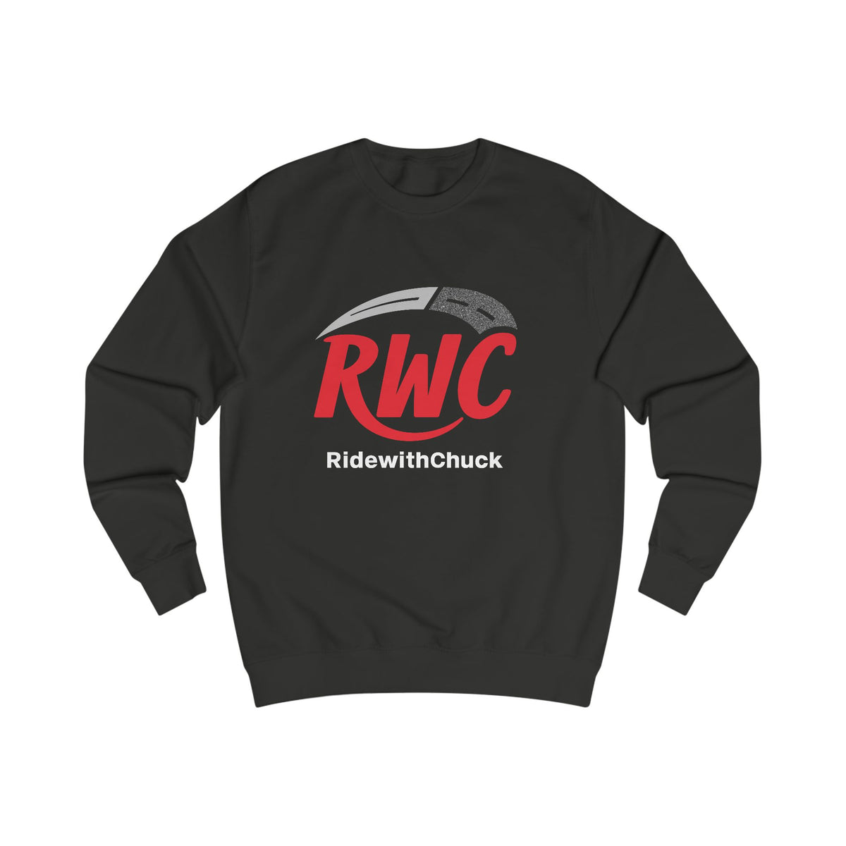 RidewithChuck Unisex Sweatshirt with QR Code and Bold Logo Graphic