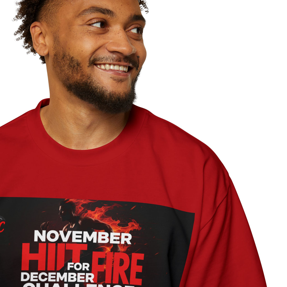 RidewithChuck Men's Heavy Oversized Tee - November Challenge & Destination Ahead