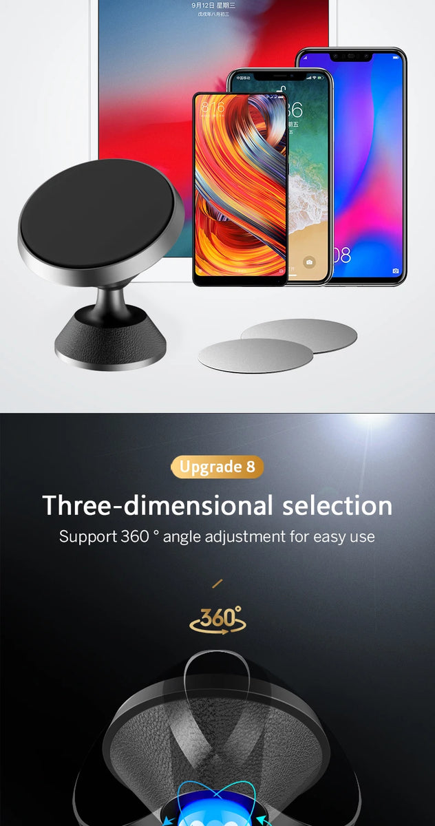 Universal Magnetic Car Phone Mount – Compatible with iPhone & Samsung