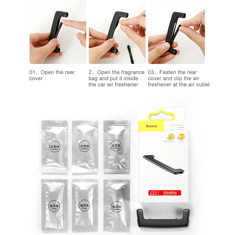 Car Air Freshener – Solid Aroma Vent Clip Diffuser | Long-Lasting Auto Perfume, Parfum Scent Refresher for Car Interior