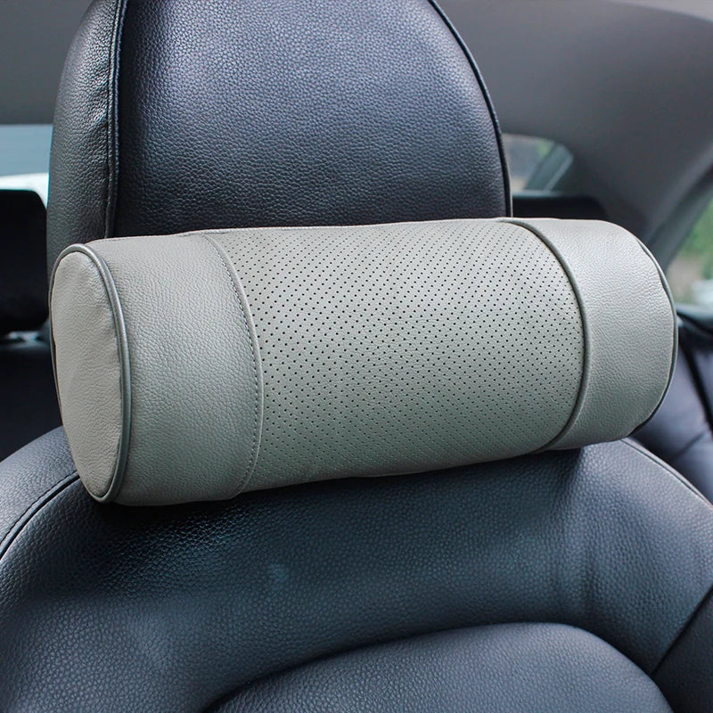 Premium Memory Foam Leather Car Neck Pillow – Cervical Support Headrest Cushion
