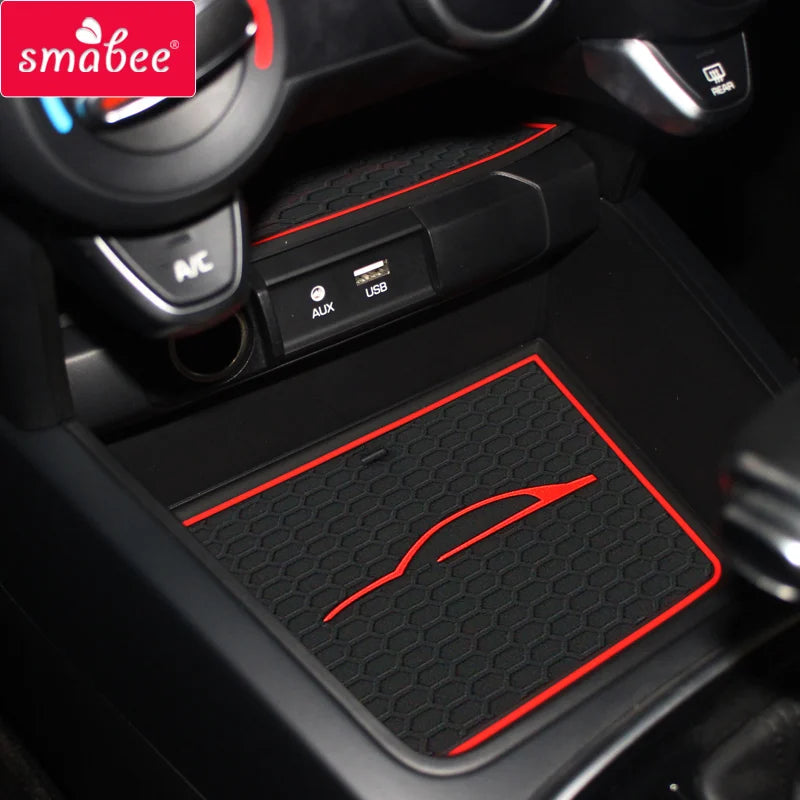 Smabee Gate Slot Cup Pad Non-Slip Mat for Kia Rio 4 X-Line RIO 2017 - 2022 Rio4 Car Anti-Slip Mats Interior Accessories Coaster