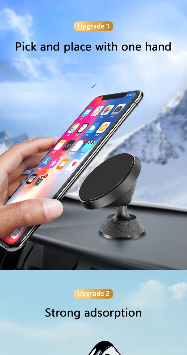 Universal Magnetic Car Phone Mount – Compatible with iPhone & Samsung