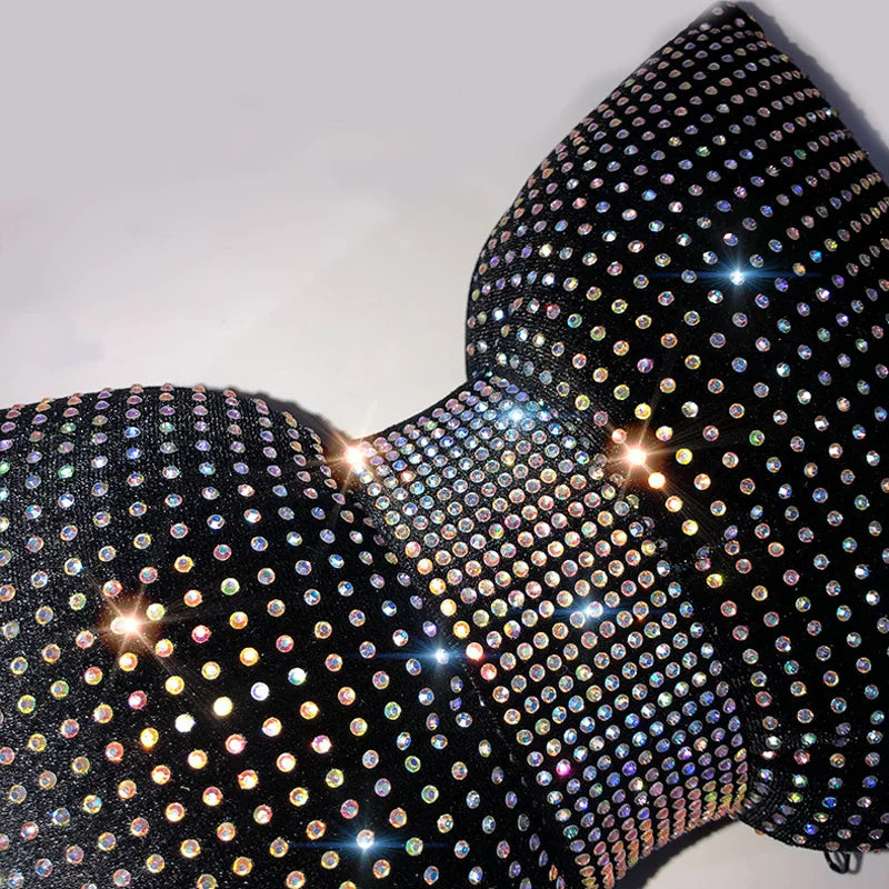 Diamond Bowknot Car Neck Pillow – Rhinestone Bling Headrest & Waist Support for Women