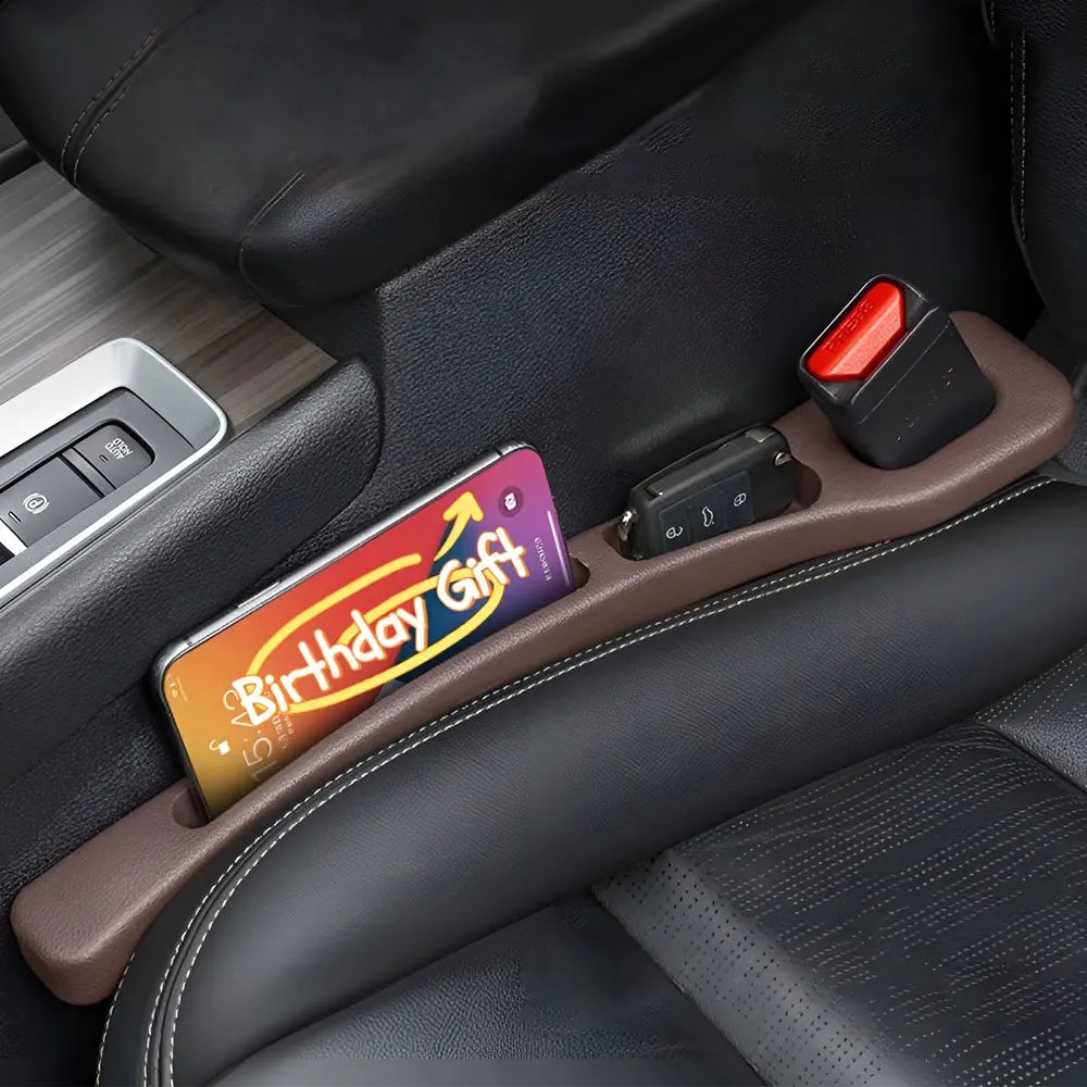 2pcs Car Seat Gap Filler Organizer Waterproof Car Seat Gap Plug Strip with 2 Grooves Seat Gap Storage Auto Interior Accessories